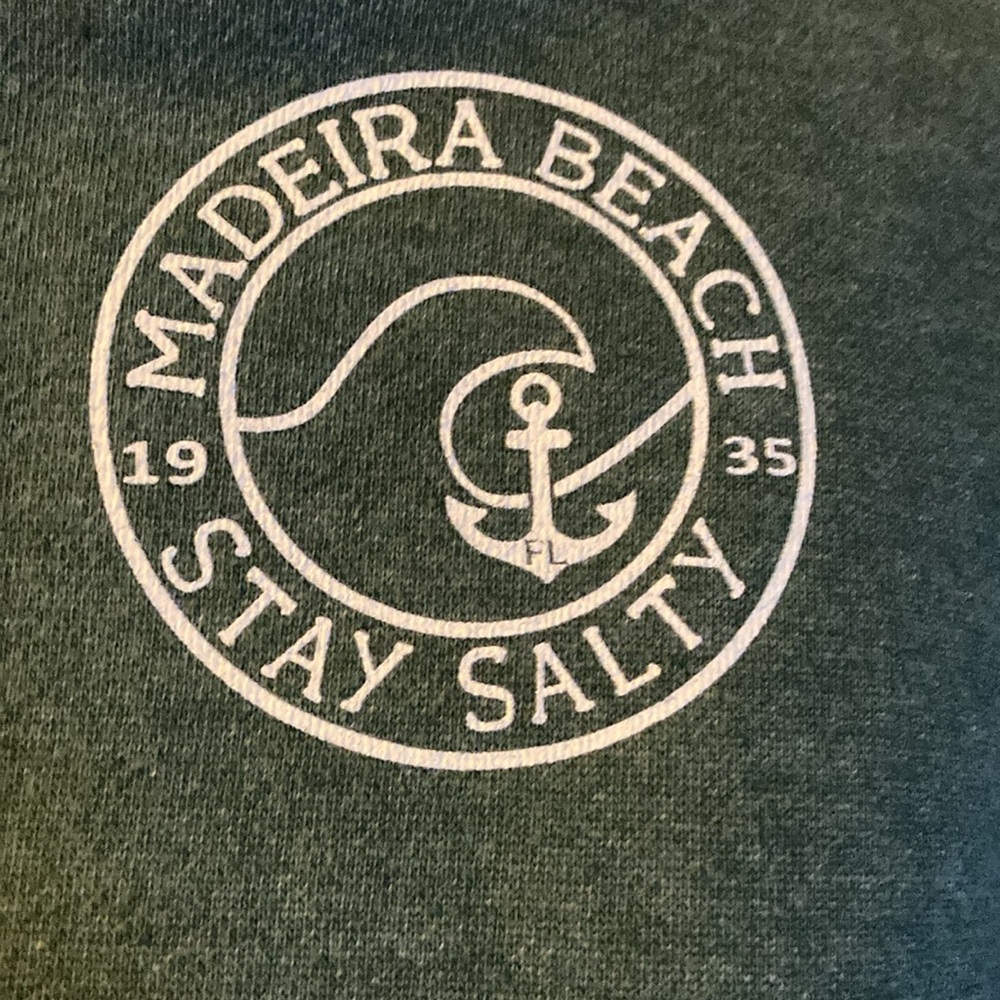 Madeira Beach Florida Stay Salty 1935 Green Hoodie Sweatshirt - Picture 2 of 6